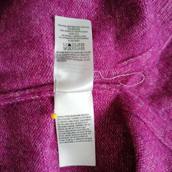Lucky Brand Women's Raspberry V-Neck Drop Shoulder Pullover Sweater Size Large - Picture 7 of 7